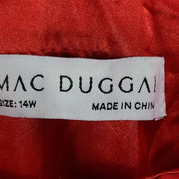 New MAC DUGGAL 67727 Red Beaded Drop Shoulder Pleated Flowy Gown Wn's (14W)-$458 - Picture 7 of 12